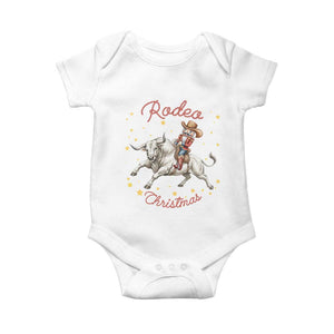 Funny Nutcracker Bull Riding Rodeo Christmas Baby Onesie Western Holiday Gift TS12 White Print Your Wear