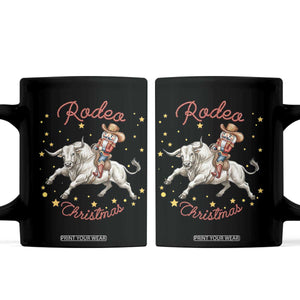 Funny Nutcracker Bull Riding Rodeo Christmas Coffee Mug Western Holiday Gift TS12 Black Print Your Wear