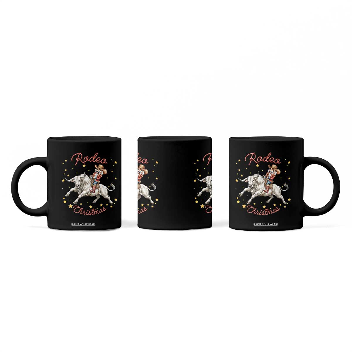 Funny Nutcracker Bull Riding Rodeo Christmas Coffee Mug Western Holiday Gift TS12 Print Your Wear