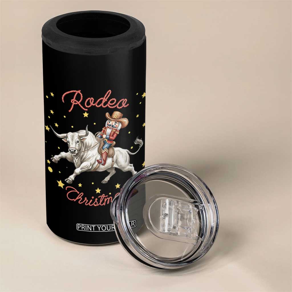Funny Nutcracker Bull Riding Rodeo Christmas 4 in 1 Can Cooler Tumbler Western Holiday Gift TS12 Print Your Wear