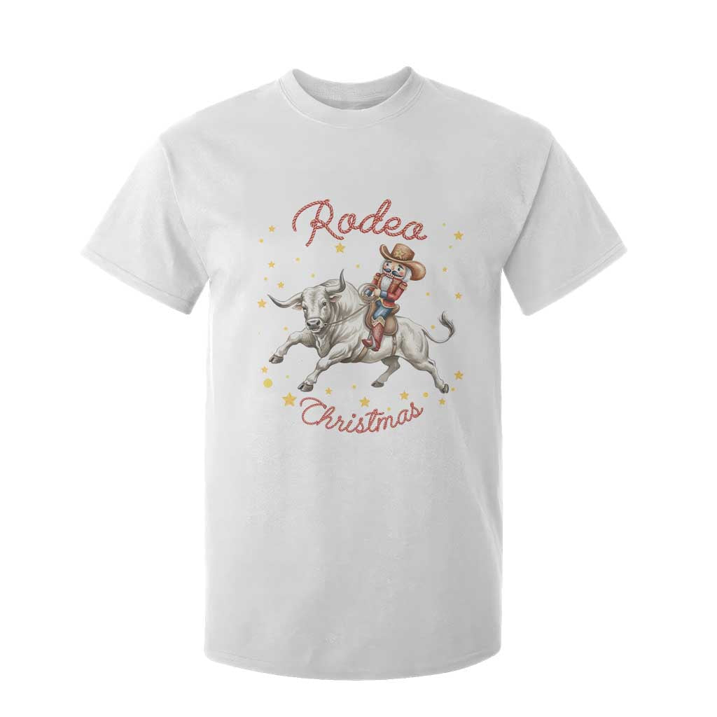 Funny Nutcracker Bull Riding Rodeo Christmas T Shirt For Kid Western Holiday Gift TS12 White Print Your Wear