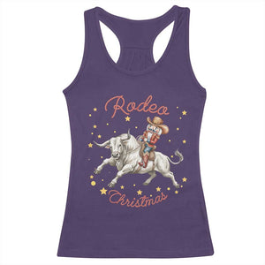 Funny Nutcracker Bull Riding Rodeo Christmas Racerback Tank Top Western Holiday Gift TS12 Purple Print Your Wear