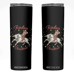 Funny Nutcracker Bull Riding Rodeo Christmas Skinny Tumbler Western Holiday Gift TS12 Black Print Your Wear