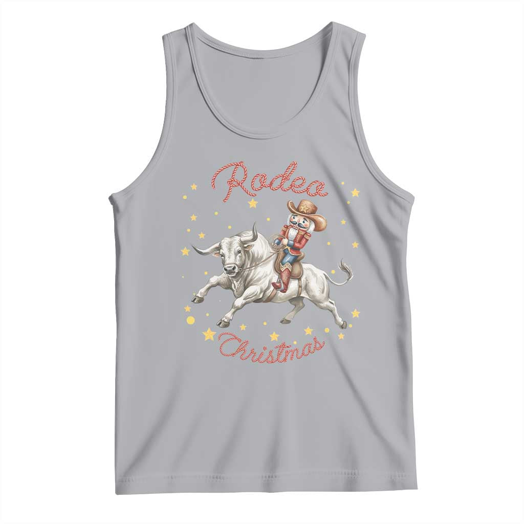 Funny Nutcracker Bull Riding Rodeo Christmas Tank Top Western Holiday Gift TS12 Athletic Heather Print Your Wear