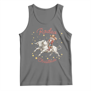 Funny Nutcracker Bull Riding Rodeo Christmas Tank Top Western Holiday Gift TS12 Black Heather Print Your Wear