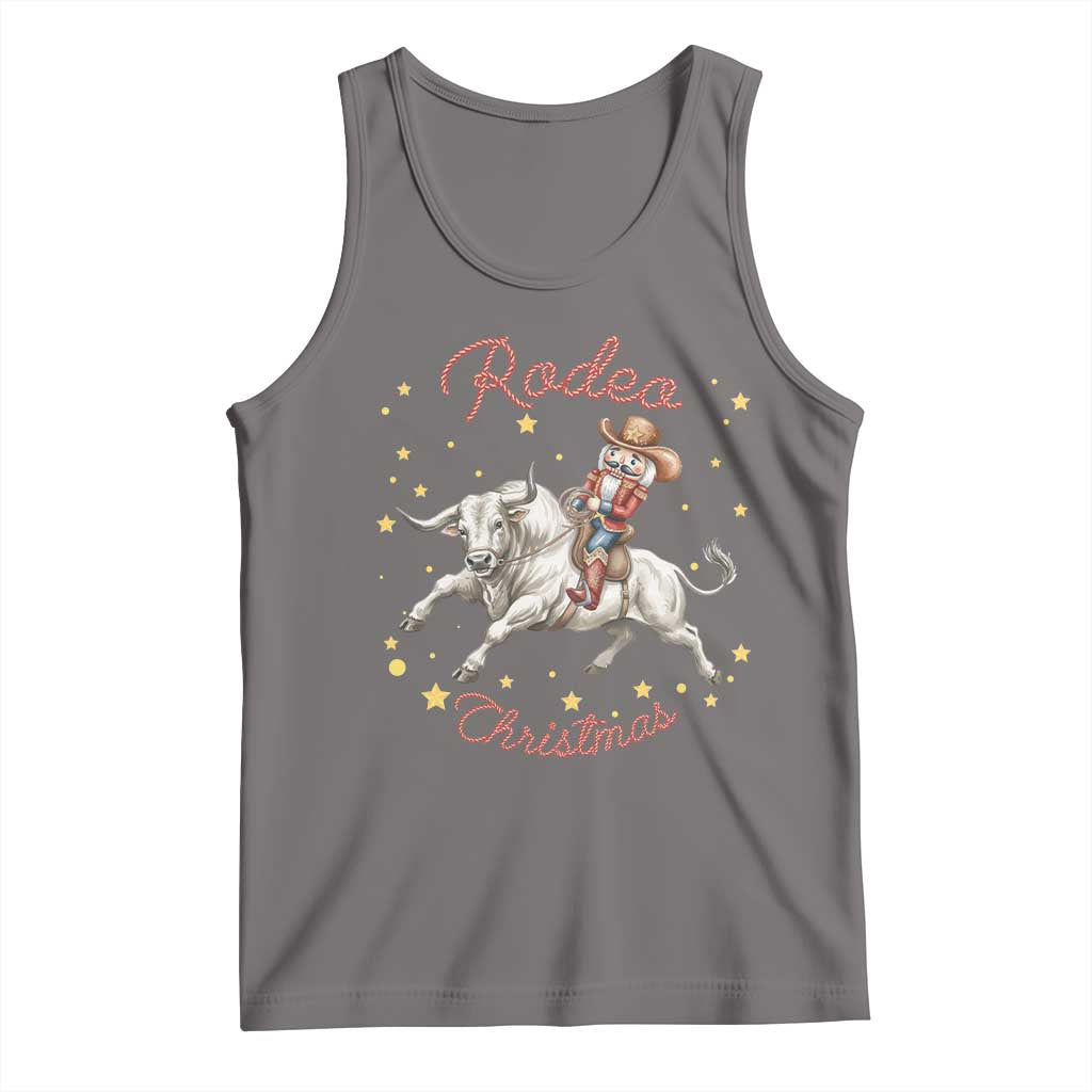 Funny Nutcracker Bull Riding Rodeo Christmas Tank Top Western Holiday Gift TS12 Deep Heather Print Your Wear