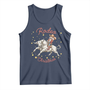 Funny Nutcracker Bull Riding Rodeo Christmas Tank Top Western Holiday Gift TS12 Navy Print Your Wear