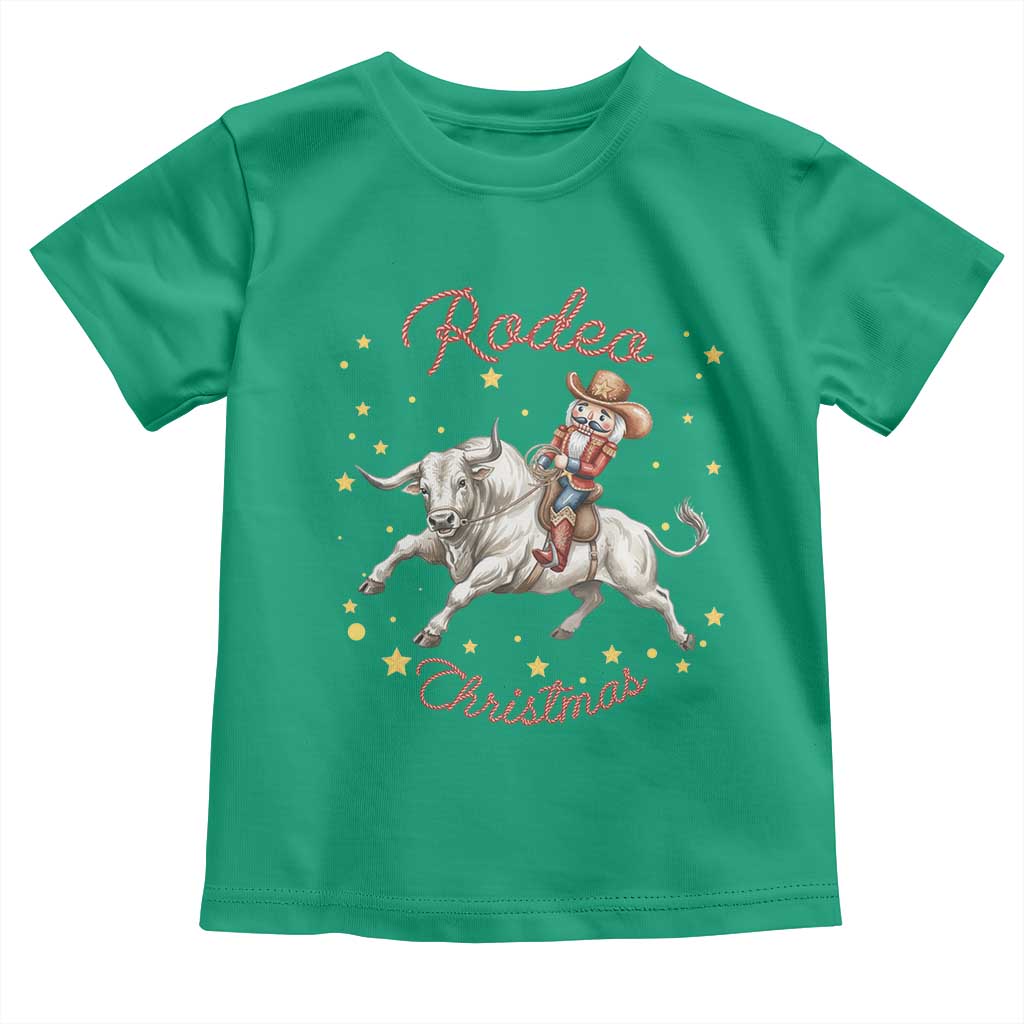 Funny Nutcracker Bull Riding Rodeo Christmas Toddler T Shirt Western Holiday Gift TS12 Irish Green Print Your Wear