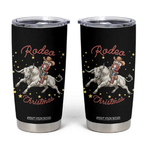 Funny Nutcracker Bull Riding Rodeo Christmas Tumbler Cup Western Holiday Gift TS12 Black Print Your Wear