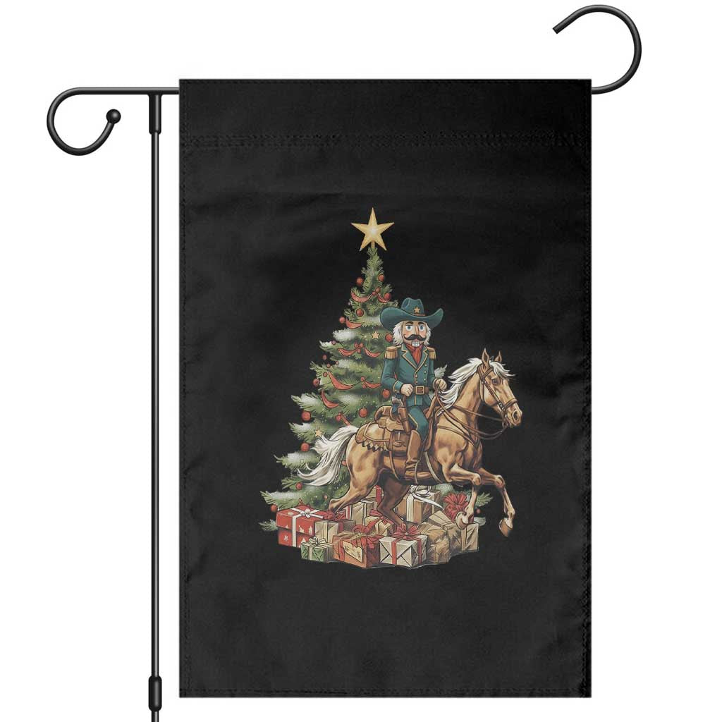 Funny Nutcracker Riding Horse Garden Flag Western Life Christmas Gift TS12 Black Print Your Wear