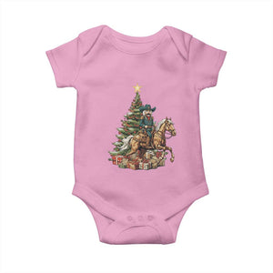 Funny Nutcracker Riding Horse Baby Onesie Western Life Christmas Gift TS12 Light Pink Print Your Wear