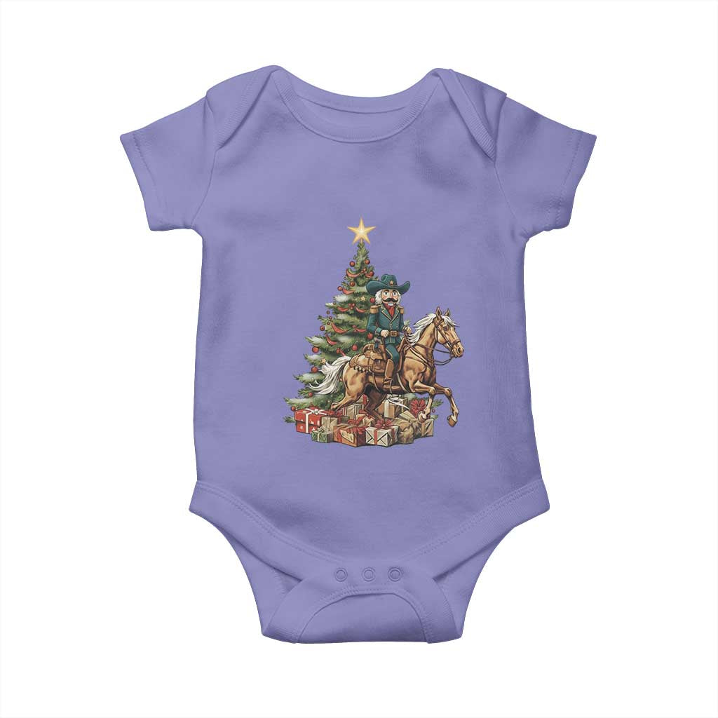 Funny Nutcracker Riding Horse Baby Onesie Western Life Christmas Gift TS12 Violet Print Your Wear