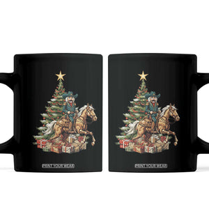 Funny Nutcracker Riding Horse Coffee Mug Western Life Christmas Gift TS12 Black Print Your Wear