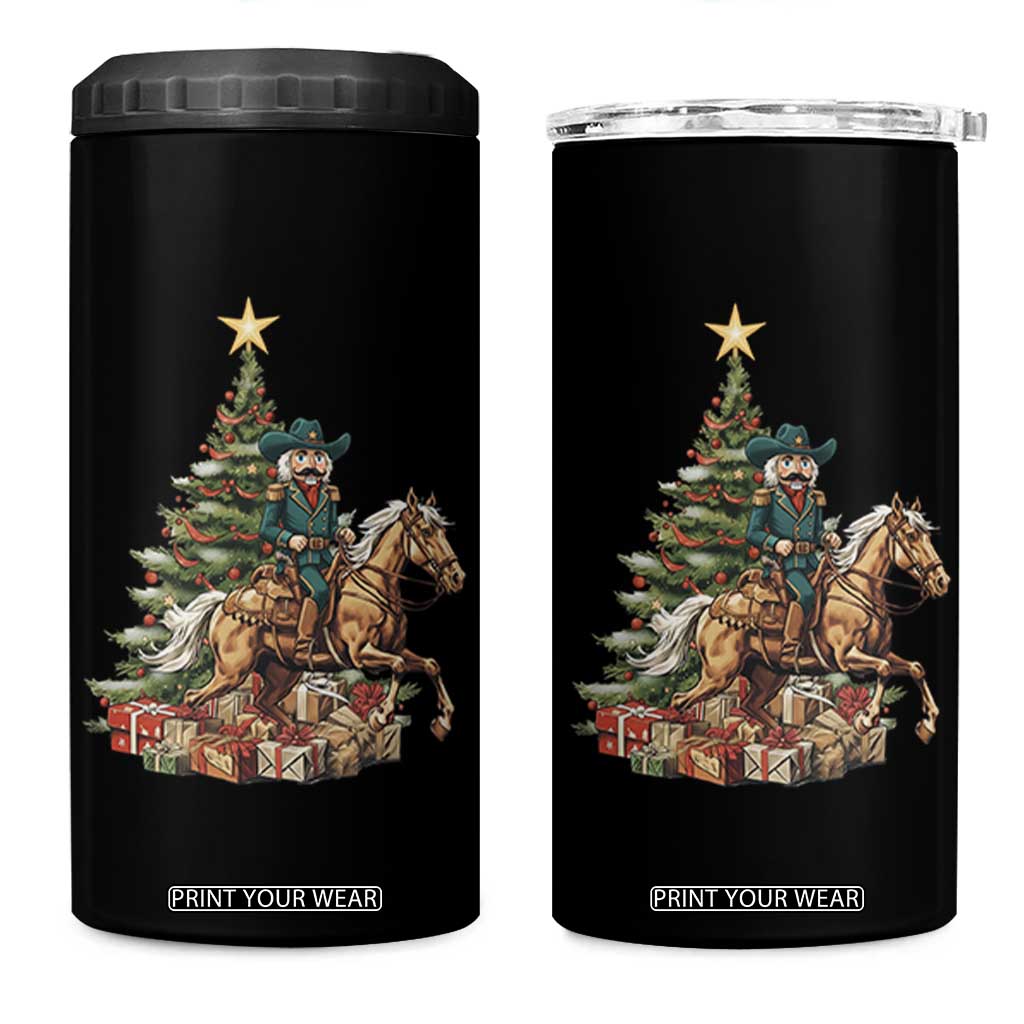 Funny Nutcracker Riding Horse 4 in 1 Can Cooler Tumbler Western Life Christmas Gift TS12 One Size: 16 oz Black Print Your Wear