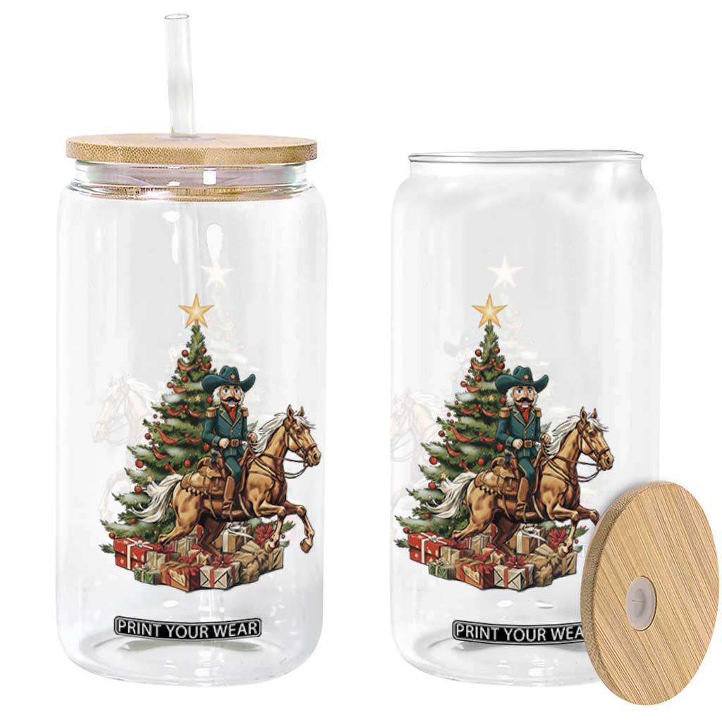 Funny Nutcracker Riding Horse Glass Can Western Life Christmas Gift TS12 Print Your Wear