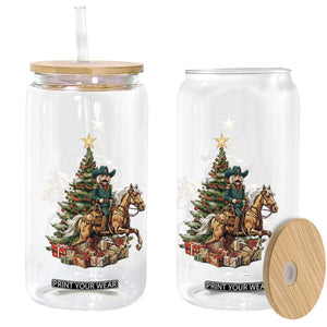Funny Nutcracker Riding Horse Glass Can Western Life Christmas Gift TS12 Print Your Wear