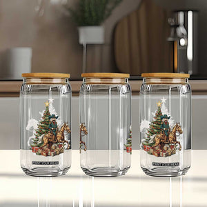 Funny Nutcracker Riding Horse Glass Can Western Life Christmas Gift TS12 Print Your Wear