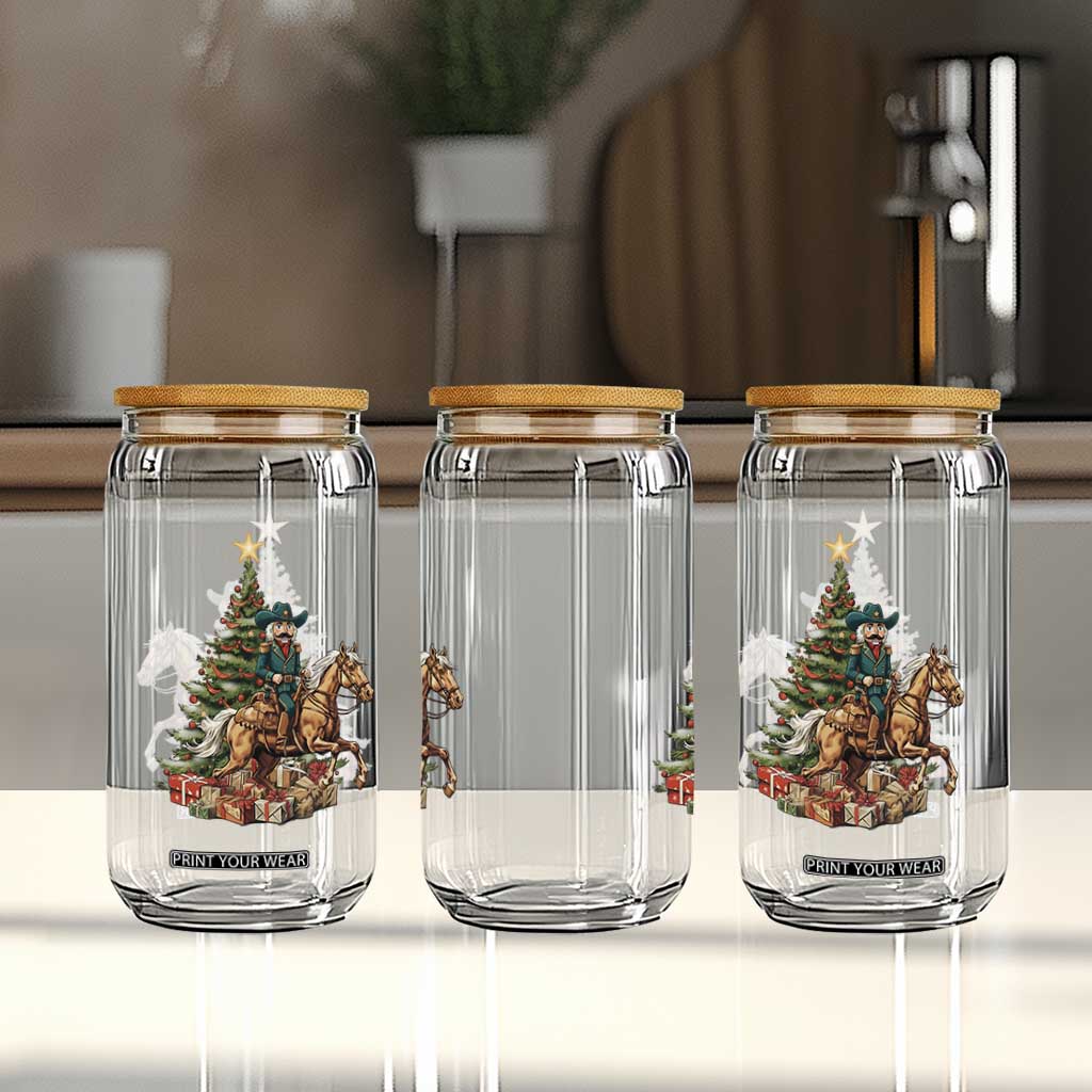 Funny Nutcracker Riding Horse Glass Can Western Life Christmas Gift TS12 Print Your Wear