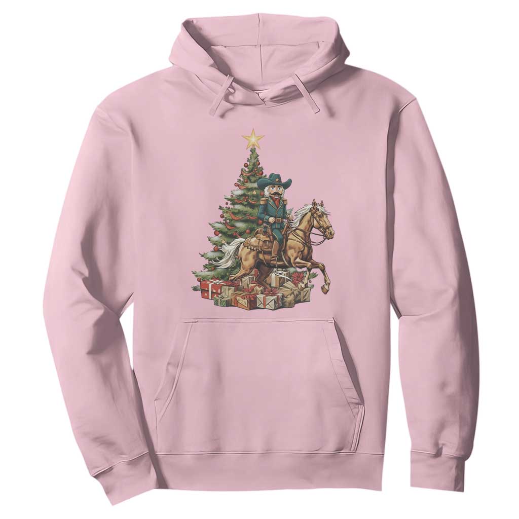 Funny Nutcracker Riding Horse Hoodie Western Life Christmas Gift TS12 Light Pink Print Your Wear