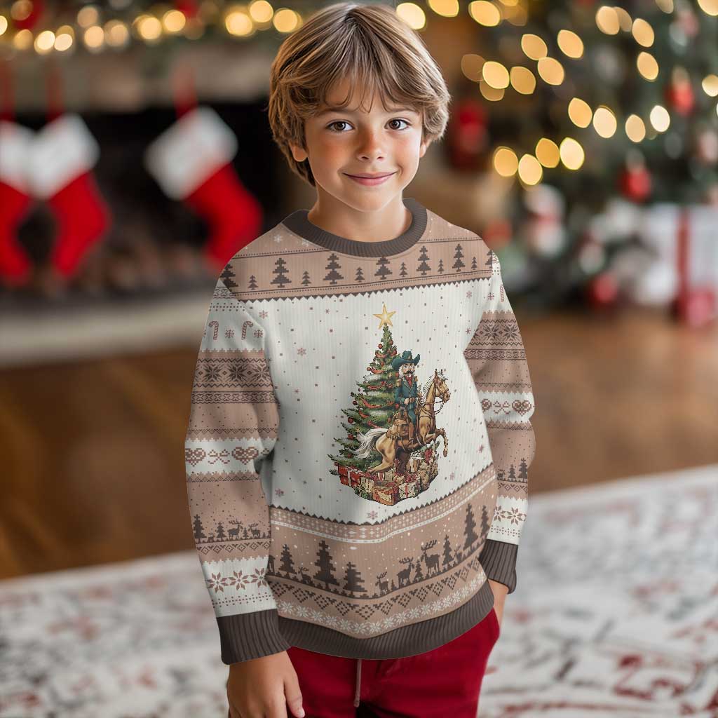 Funny Nutcracker Riding Horse Ugly Christmas Sweater Western Life Christmas Gift TS12 Mocha Mousse Print Your Wear