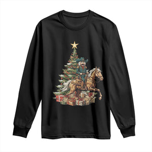 Funny Nutcracker Riding Horse Long Sleeve Shirt Western Life Christmas Gift TS12 Black Print Your Wear