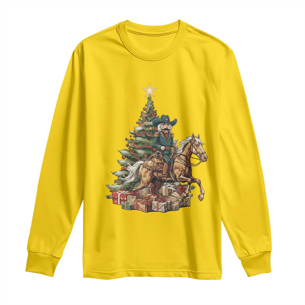 Funny Nutcracker Riding Horse Long Sleeve Shirt Western Life Christmas Gift TS12 Daisy Print Your Wear