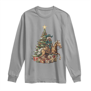 Funny Nutcracker Riding Horse Long Sleeve Shirt Western Life Christmas Gift TS12 Sport Gray Print Your Wear