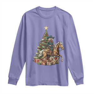 Funny Nutcracker Riding Horse Long Sleeve Shirt Western Life Christmas Gift TS12 Violet Print Your Wear