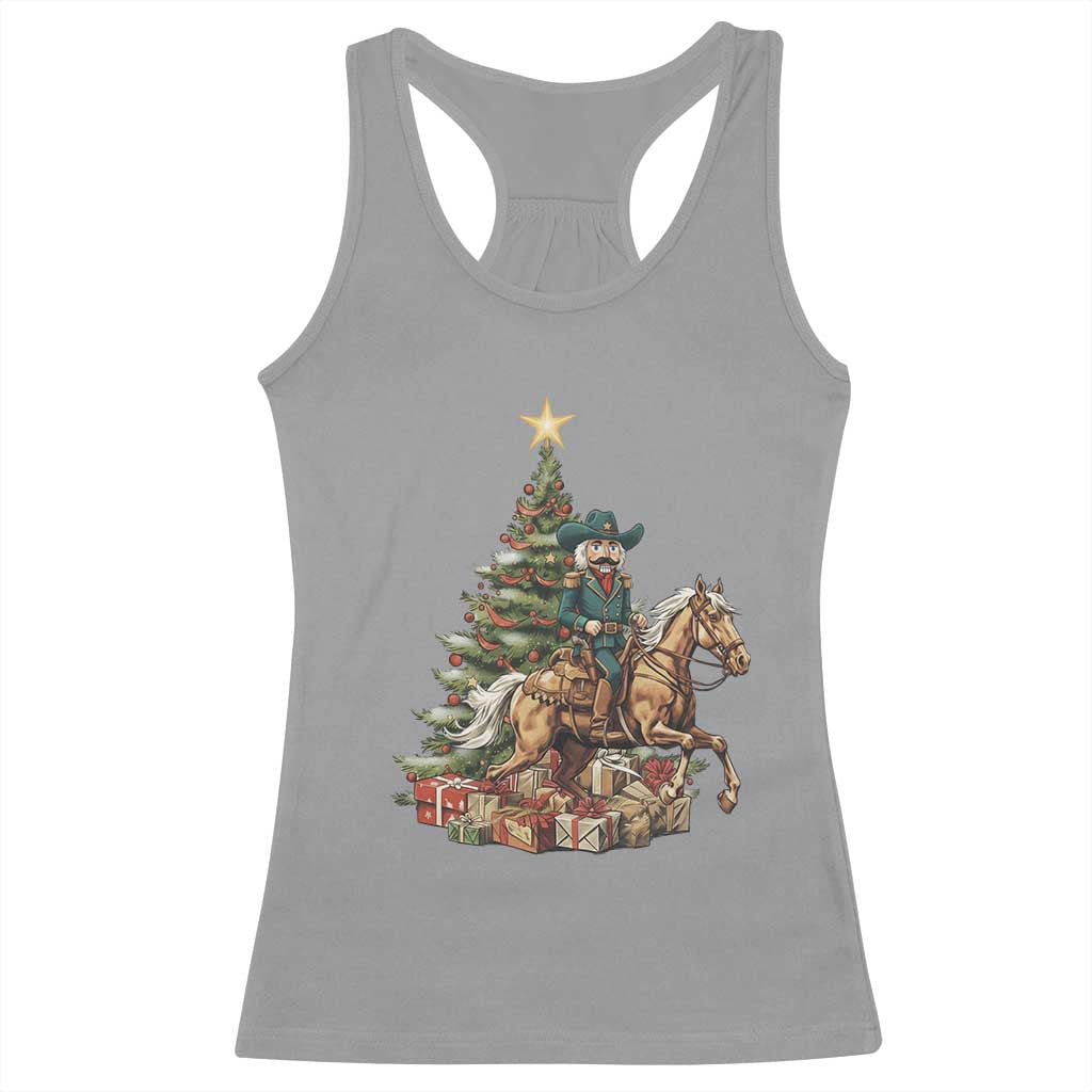 Funny Nutcracker Riding Horse Racerback Tank Top Western Life Christmas Gift TS12 Sport Gray Print Your Wear