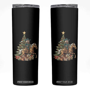 Funny Nutcracker Riding Horse Skinny Tumbler Western Life Christmas Gift TS12 Black Print Your Wear
