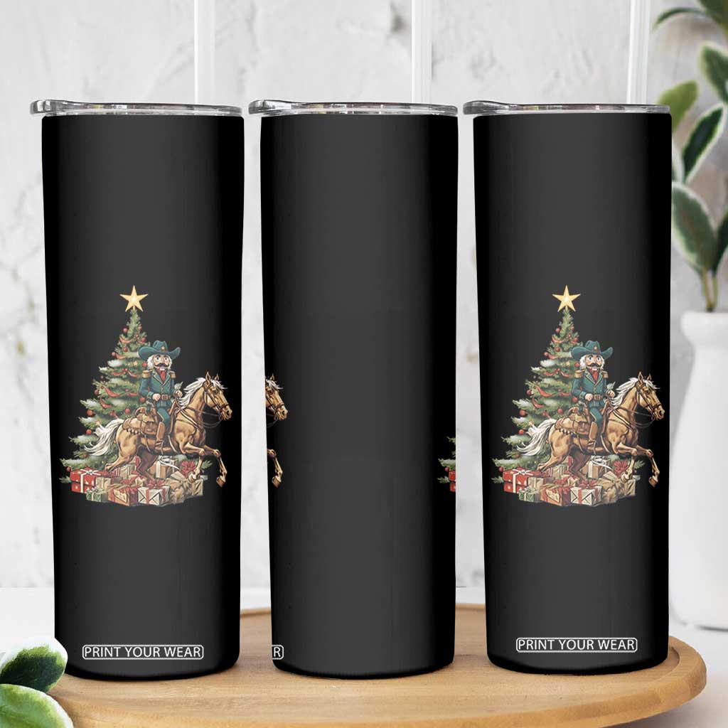 Funny Nutcracker Riding Horse Skinny Tumbler Western Life Christmas Gift TS12 Print Your Wear