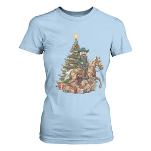 Funny Nutcracker Riding Horse T Shirt For Women Western Life Christmas Gift TS12 Light Blue Print Your Wear