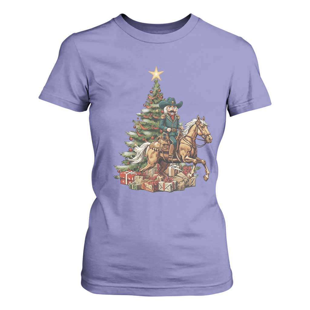 Funny Nutcracker Riding Horse T Shirt For Women Western Life Christmas Gift TS12 Violet Print Your Wear