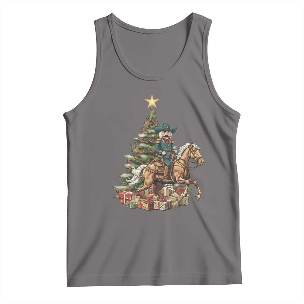 Funny Nutcracker Riding Horse Tank Top Western Life Christmas Gift TS12 Deep Heather Print Your Wear