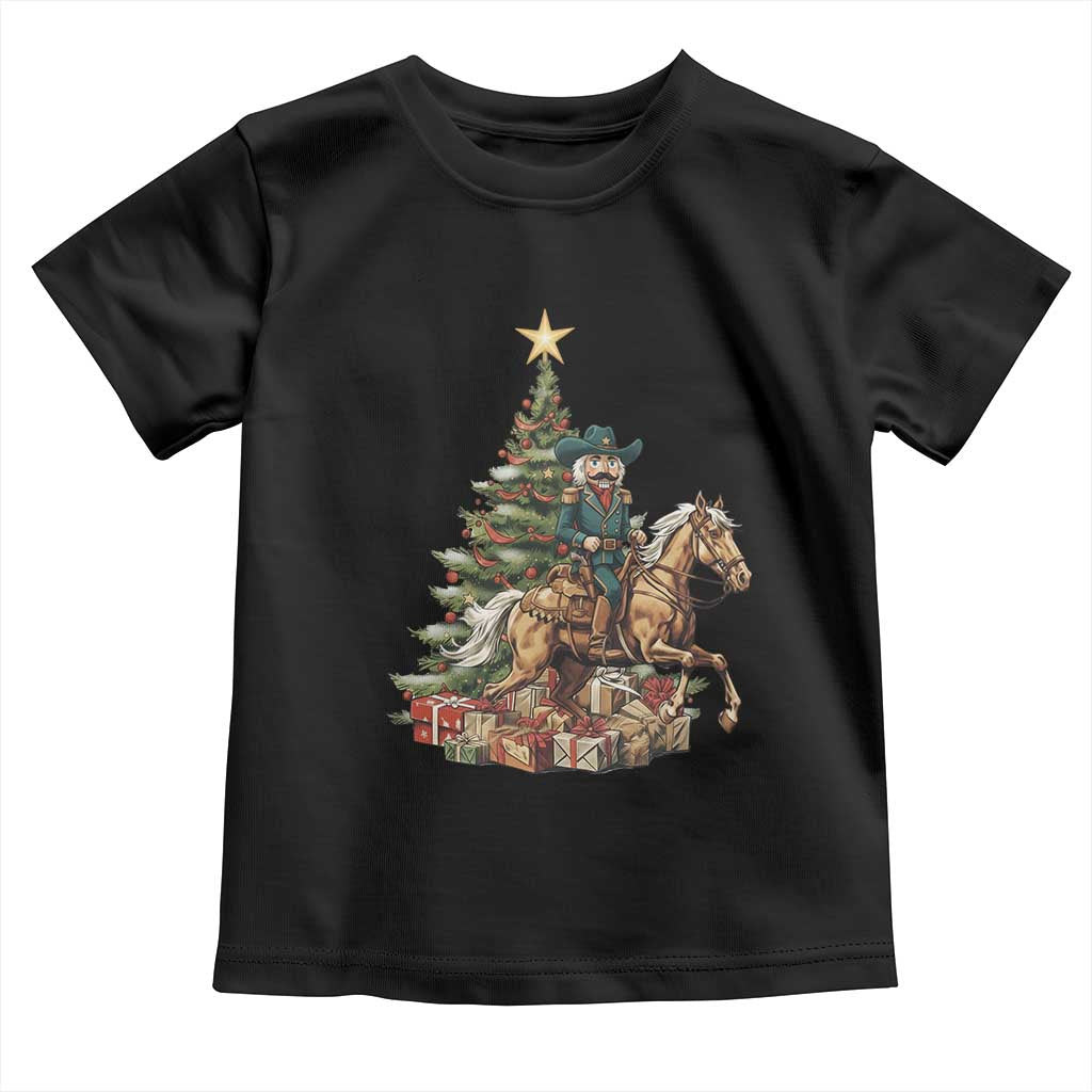 Funny Nutcracker Riding Horse Toddler T Shirt Western Life Christmas Gift TS12 Black Print Your Wear