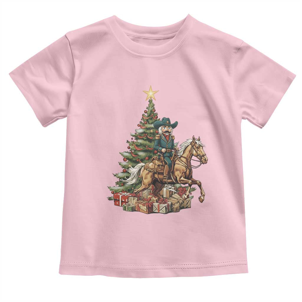 Funny Nutcracker Riding Horse Toddler T Shirt Western Life Christmas Gift TS12 Light Pink Print Your Wear