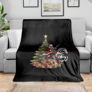 Outlaw Cowboy On Skeleton Horse Throw Blanket Dark Western Christmas TS12 Print Your Wear