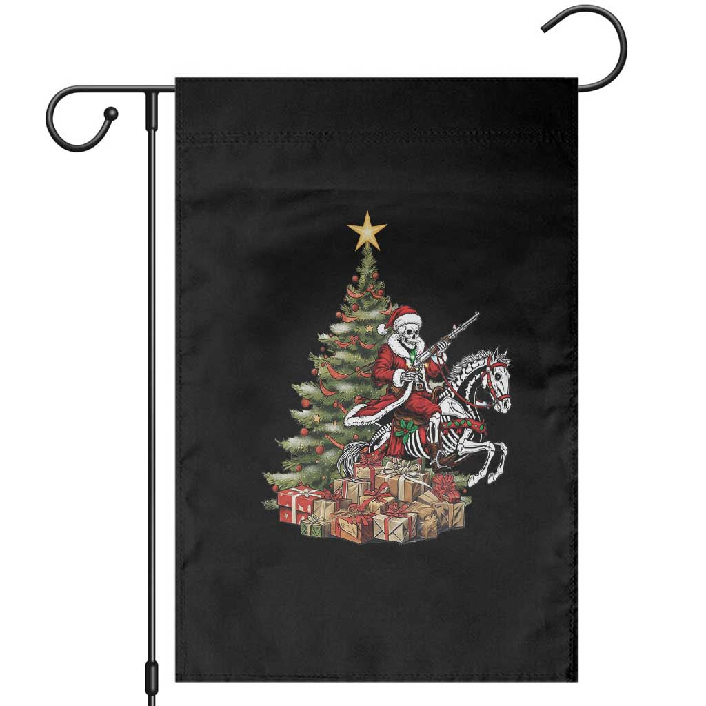 Outlaw Cowboy On Skeleton Horse Garden Flag Dark Western Christmas TS12 Black Print Your Wear