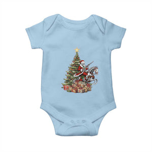 Outlaw Cowboy On Skeleton Horse Baby Onesie Dark Western Christmas TS12 Light Blue Print Your Wear
