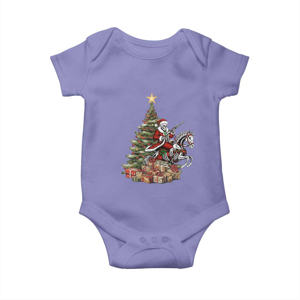 Outlaw Cowboy On Skeleton Horse Baby Onesie Dark Western Christmas TS12 Violet Print Your Wear