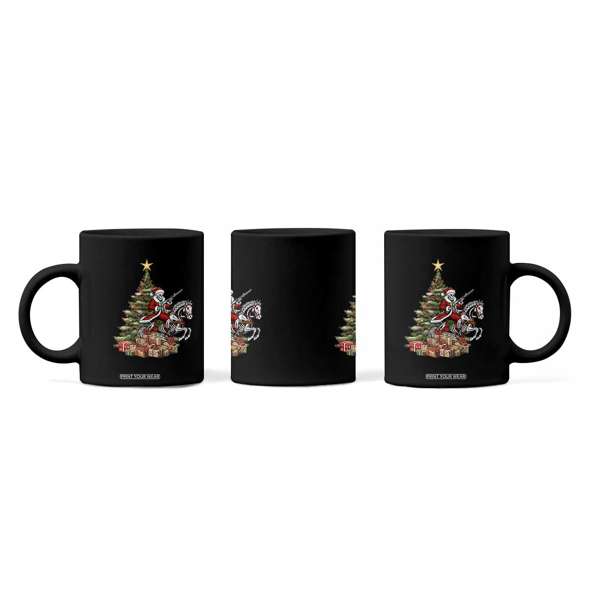 Outlaw Cowboy On Skeleton Horse Coffee Mug Dark Western Christmas TS12 Print Your Wear