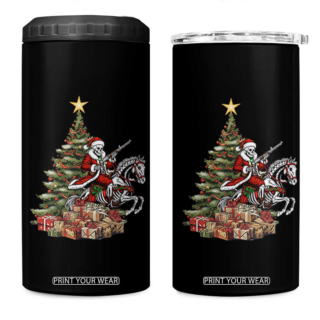 Outlaw Cowboy On Skeleton Horse 4 in 1 Can Cooler Tumbler Dark Western Christmas TS12 One Size: 16 oz Black Print Your Wear