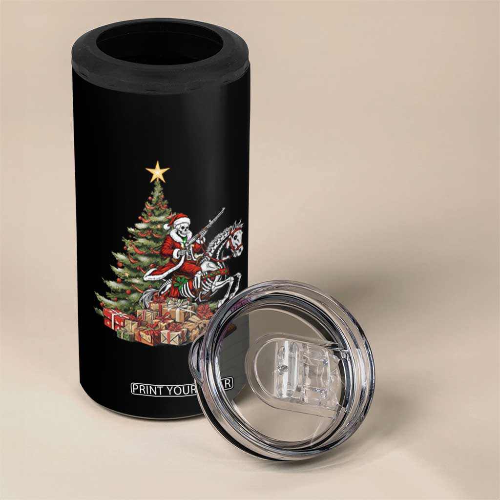 Outlaw Cowboy On Skeleton Horse 4 in 1 Can Cooler Tumbler Dark Western Christmas TS12 Print Your Wear