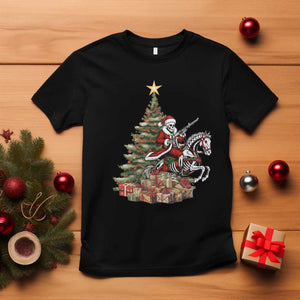 Outlaw Cowboy On Skeleton Horse T Shirt Dark Western Christmas TS12 Black Print Your Wear