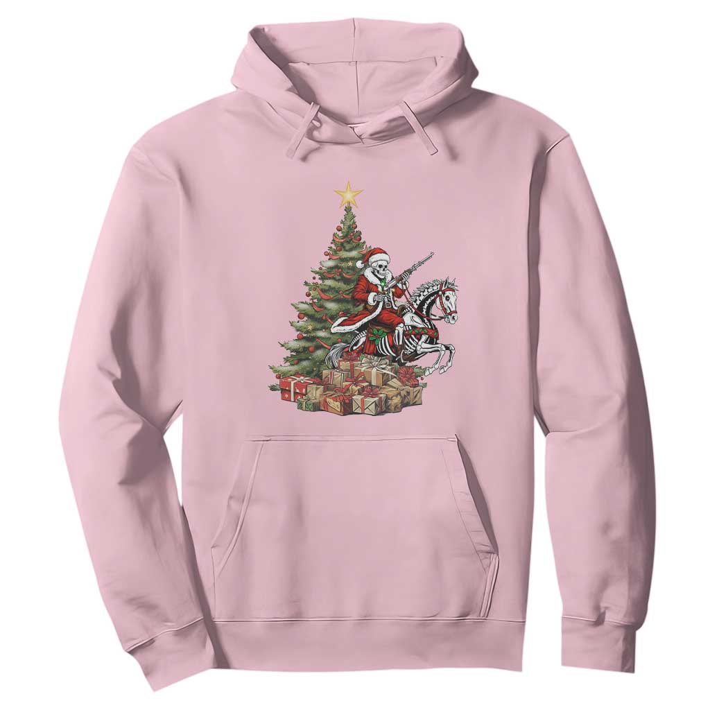Outlaw Cowboy On Skeleton Horse Hoodie Dark Western Christmas TS12 Light Pink Print Your Wear