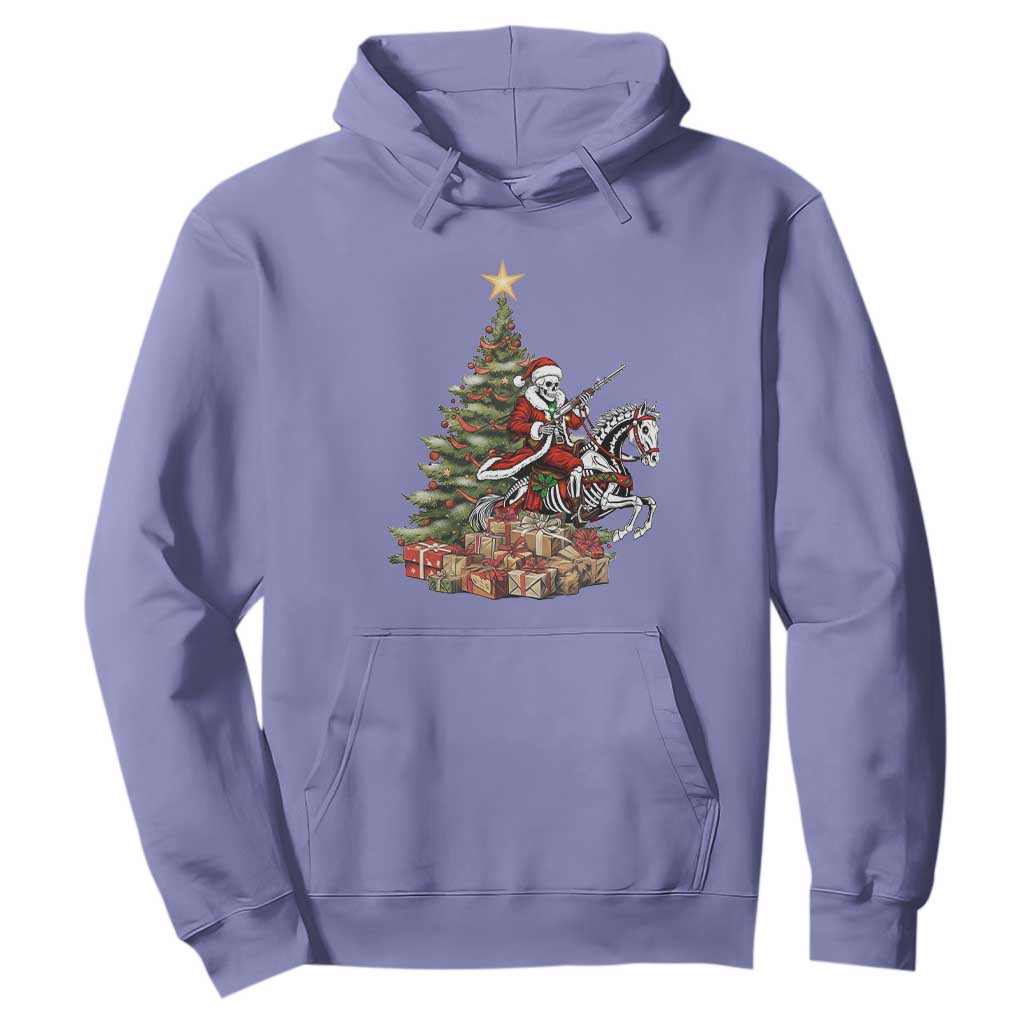 Outlaw Cowboy On Skeleton Horse Hoodie Dark Western Christmas TS12 Violet Print Your Wear