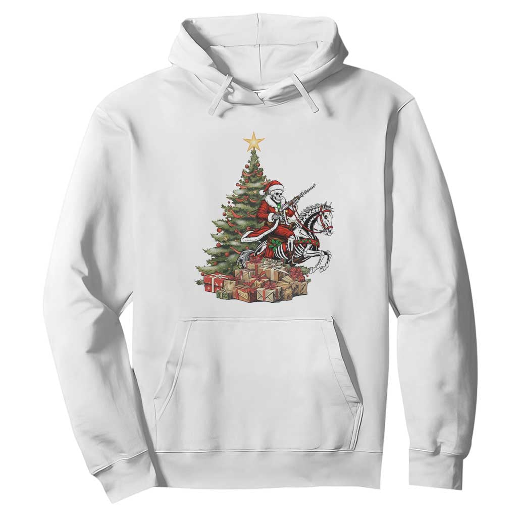 Outlaw Cowboy On Skeleton Horse Hoodie Dark Western Christmas TS12 White Print Your Wear