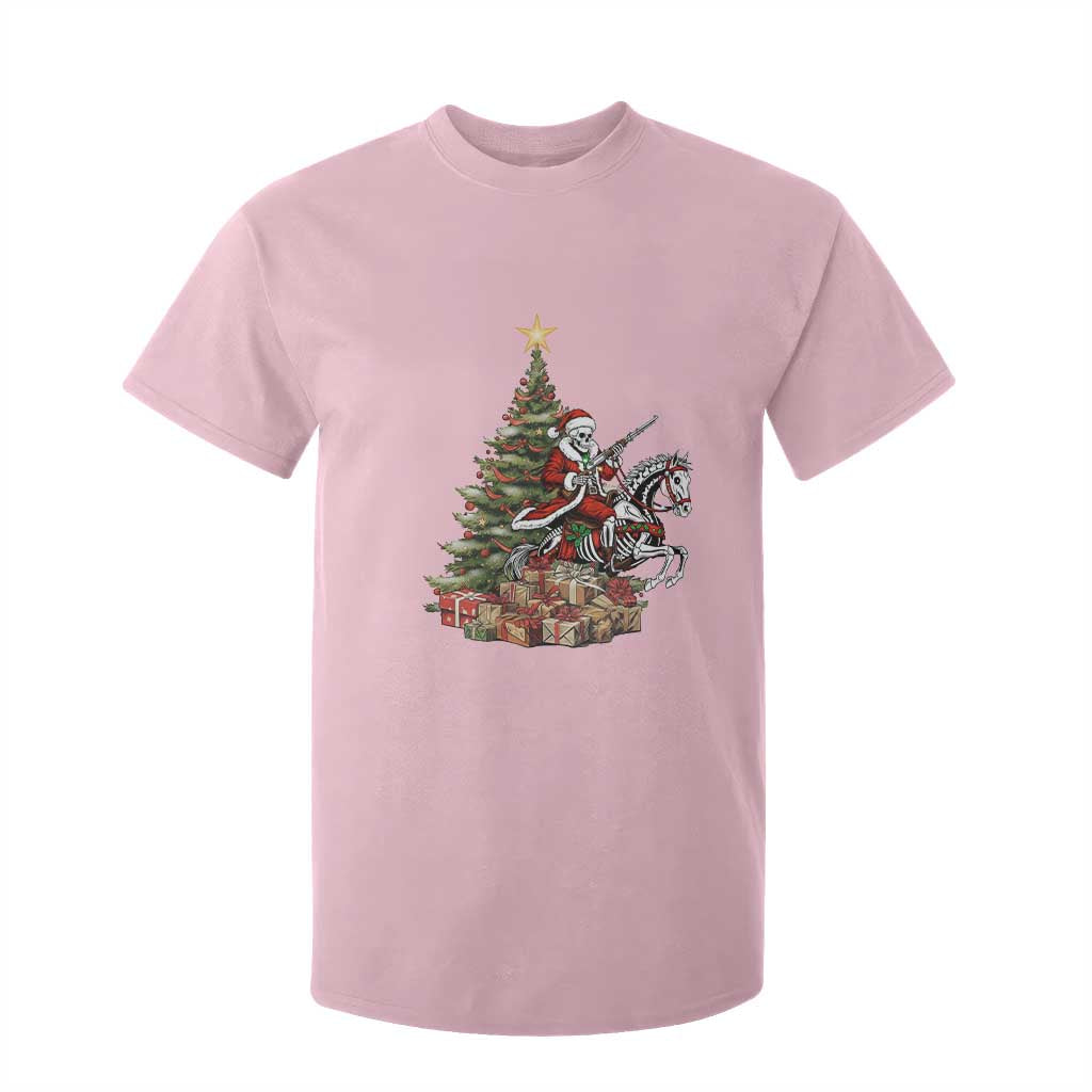 Outlaw Cowboy On Skeleton Horse T Shirt For Kid Dark Western Christmas TS12 Light Pink Print Your Wear