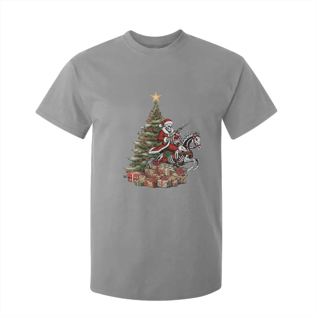 Outlaw Cowboy On Skeleton Horse T Shirt For Kid Dark Western Christmas TS12 Sport Gray Print Your Wear