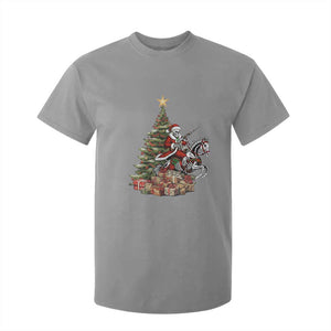 Outlaw Cowboy On Skeleton Horse T Shirt For Kid Dark Western Christmas TS12 Sport Gray Print Your Wear